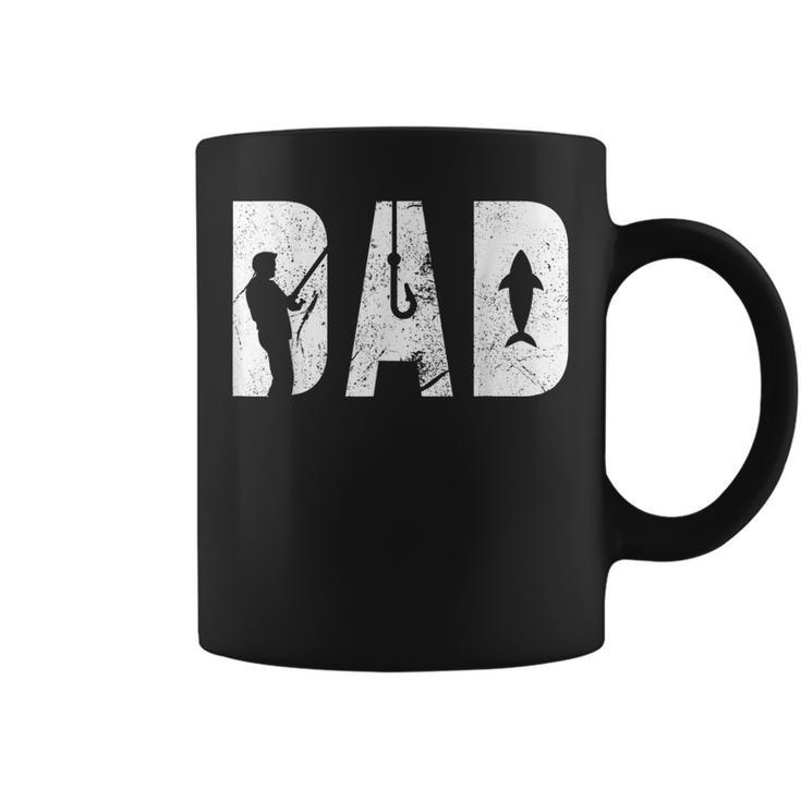 Mens Fishing Dad Fathers Day With Fish And Fishing Hook Crunch  Coffee Mug