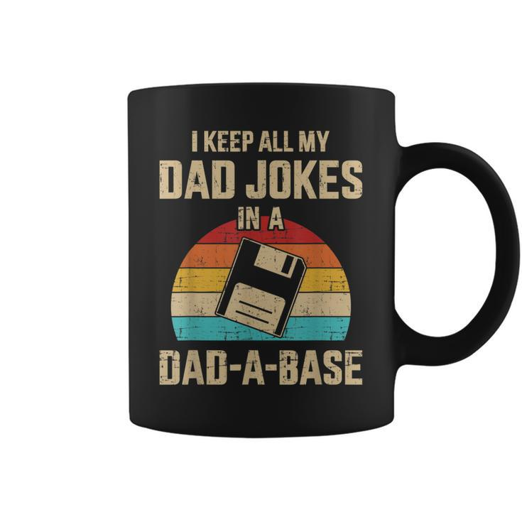 Mens Funny Dad Jokes In Dad-A-Base Vintage For Fathers Day  Coffee Mug