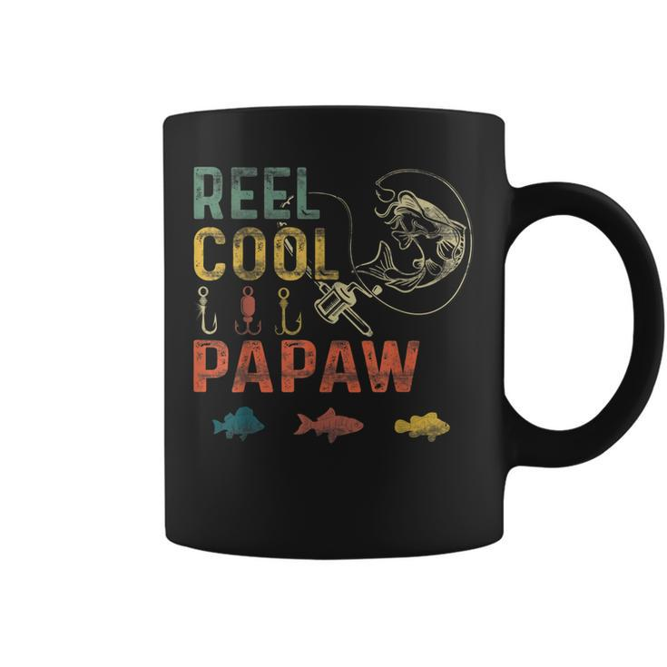 Mens Funny Fathers Day Vintage Fishing Reel Cool Papaw  Coffee Mug