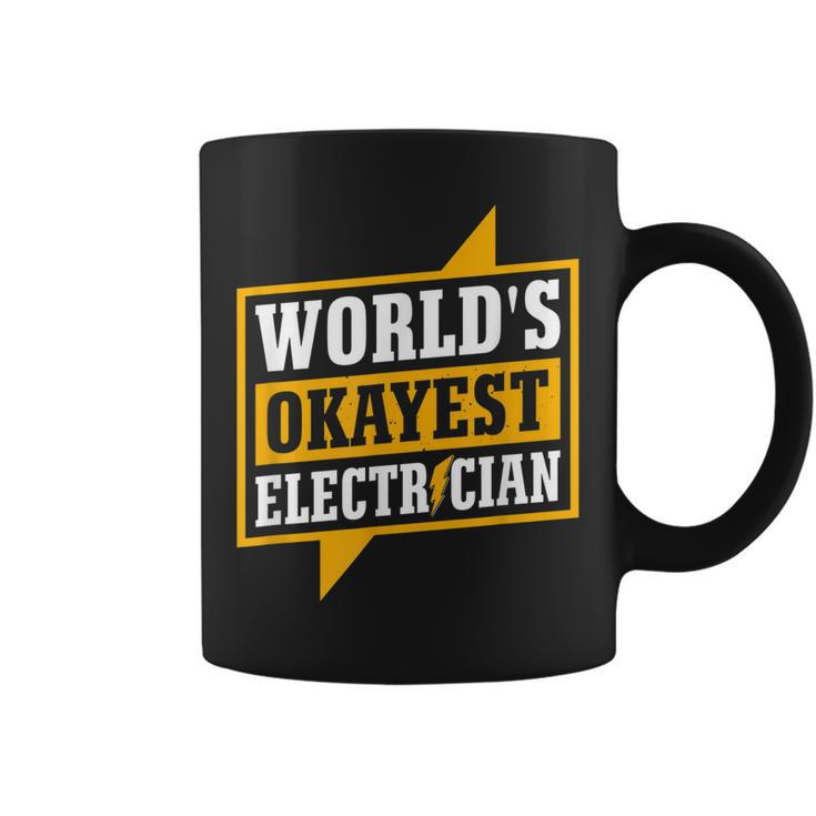 Mens Funny Worlds Okayest Electritian Gift Husband Dad Men  Coffee Mug