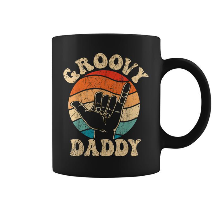 Mens Groovy Daddy 70S Aesthetic Nostalgia 1970S Hippie Dad Retro Coffee Mug  - Seseable