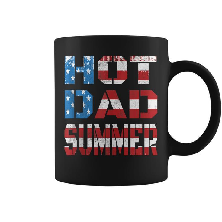 Mens Hot Dad Summer Funny Father Patriotic Usa Flag July 4Th  Coffee Mug