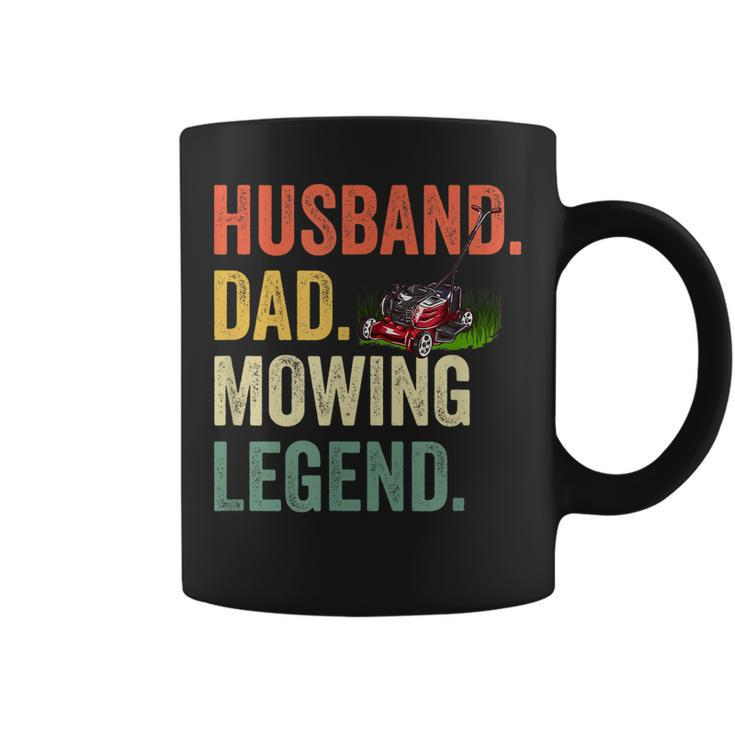 Mens Husband Dad Mowing Legend Lawn Care Gardener Father Funny  V2 Coffee Mug
