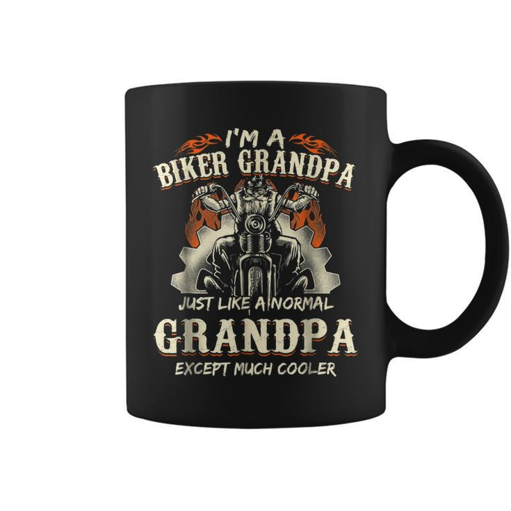 Mens Im A Biker Grandpa Cool Fathers Day Gift Shirt For Grandpa Coffee Mug