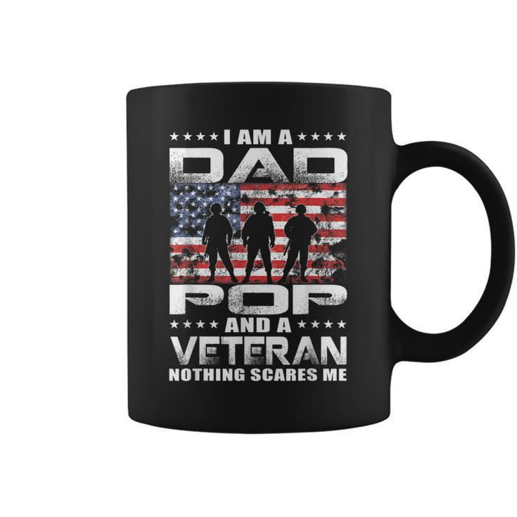 Mens Im A Dad Pop And A Veteran Fathers Day Gift Dad Pop  Coffee Mug