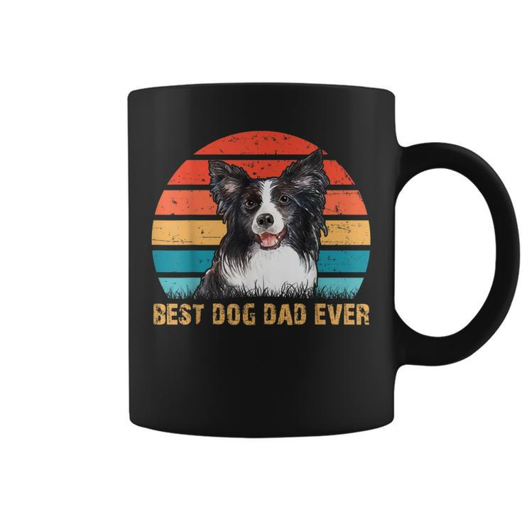 Mens Mens Quote Best Dog Dad Ever Vintage Border Collie  Coffee Mug