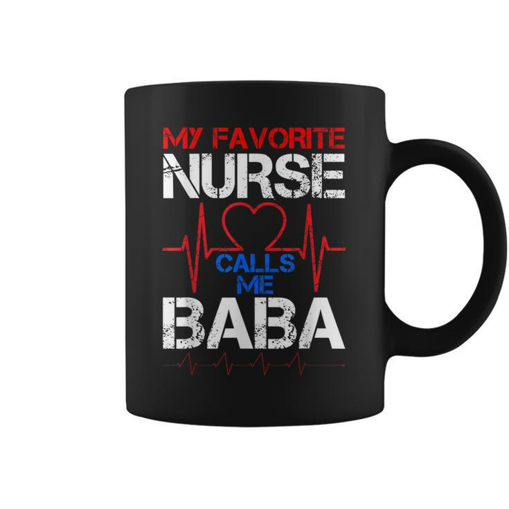 Mens My Favorite Nurse Calls Me Baba Cool Vintage Nurse Dad  Coffee Mug