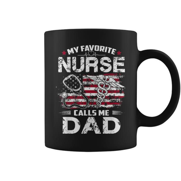 Mens My Favorite Nurse Calls Me Dad  Fathers Day Gifts Papa V2 Coffee Mug