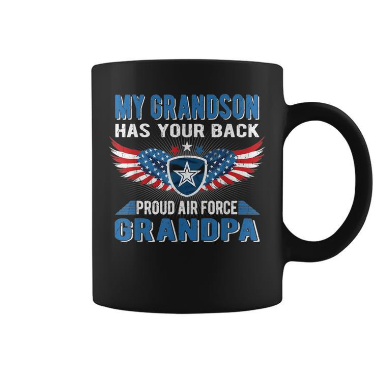 Mens My Grandson Has Your Back Proud Air Force Grandpa Military  Coffee Mug