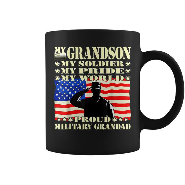 Mens My Grandson My Soldier Hero Proud Military Grandad Gifts  Coffee Mug
