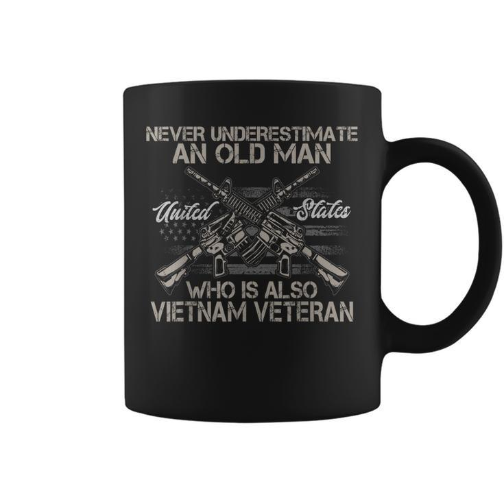 Mens Never Underestimate An Old Man Vietnam Veteran  Coffee Mug