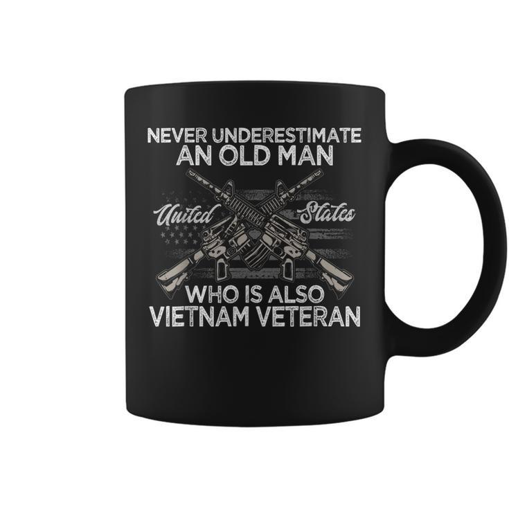 Mens Never Underestimate An Old Man Vietnam Veteran  V2 Coffee Mug