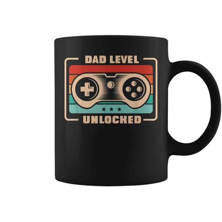 Mens New Dad  Vintage Dad Level Unlocked Father  Coffee Mug