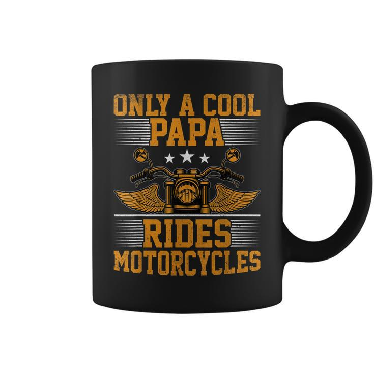 Mens Only A Cool Papa Rides Motorcycles - Mens Motorcycles Rider  Coffee Mug