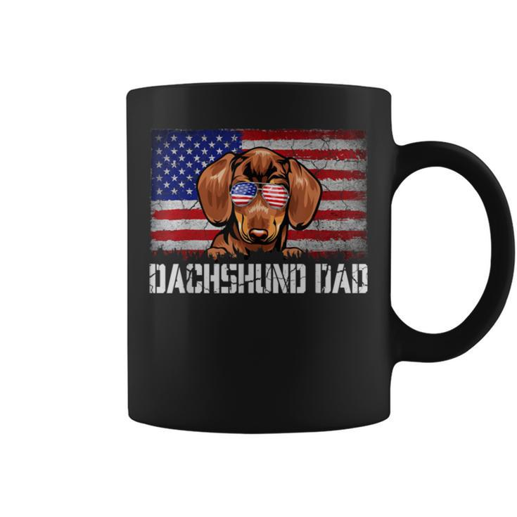 Mens Patriotic Dachshund Dad American Flag 4Th Of July  Bbmmkr Coffee Mug