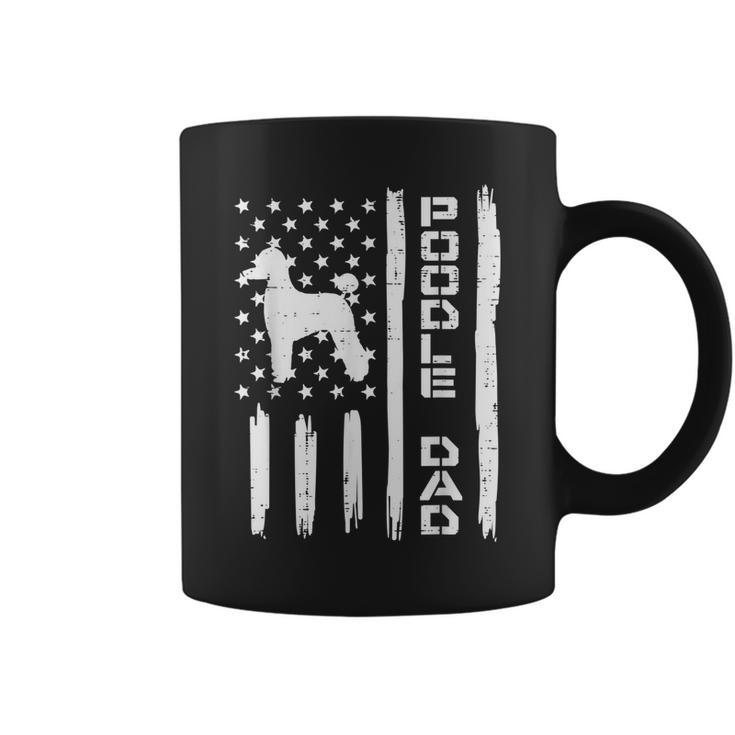Mens Poodle Dad Us Flag Vintage Patriot Dog Lover Owner Men Gift  Coffee Mug