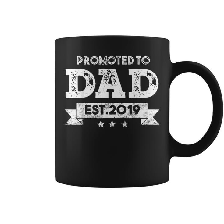 Mens Promoted To Dad Est 2021 Fathers Day Gift Coffee Mug