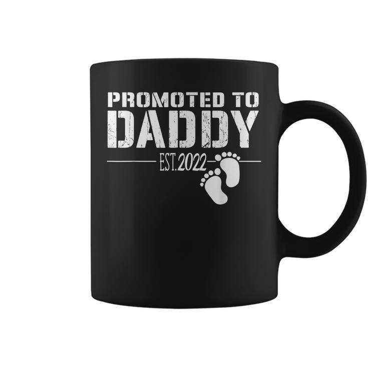 Mens Promoted To Daddy 2022 Funny Gift For New Dad First Time Dad  Coffee Mug
