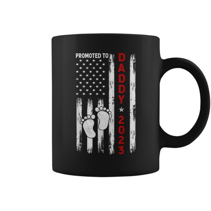 Mens Promoted To Daddy 2023 First Time Fathers Day New Dad Gifts Coffee Mug