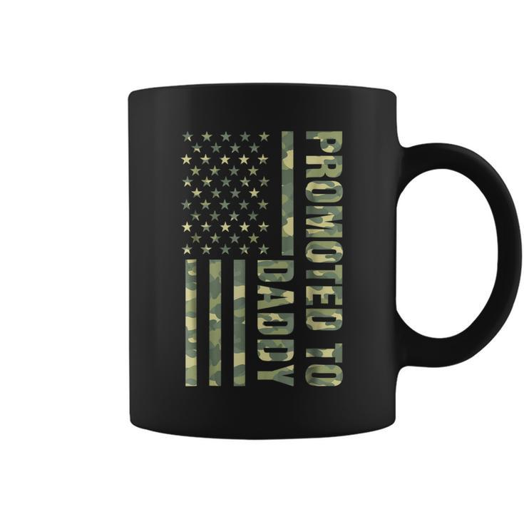 Mens Promoted To Daddy American Flag Camo  Fathers Day Tee Coffee Mug