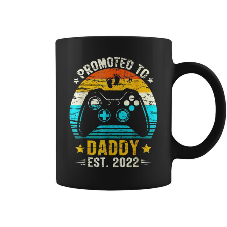 Mens Promoted To Daddy Est 2023 First Time Daddy  Coffee Mug