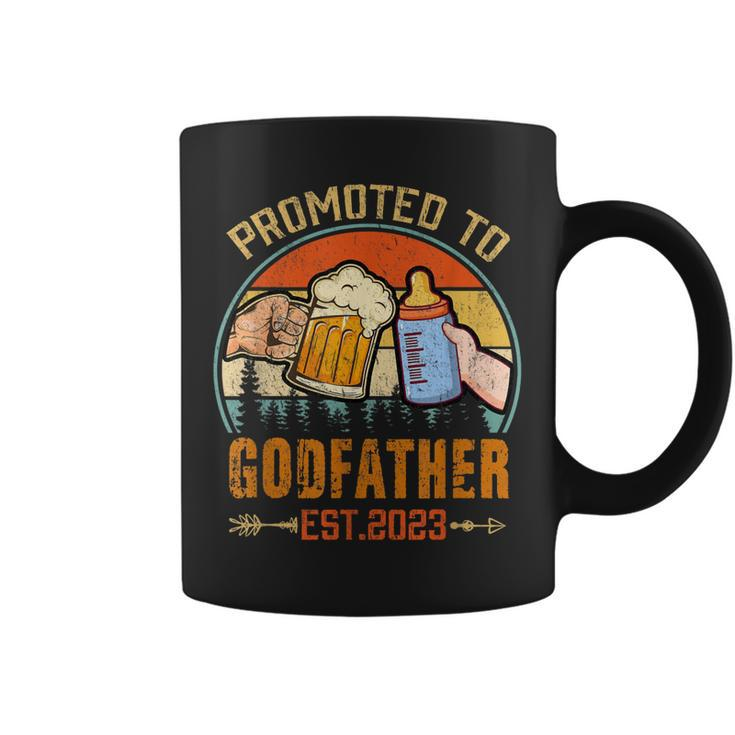 Mens Promoted To Godfather 2023 Funny  For New Godfather  Coffee Mug