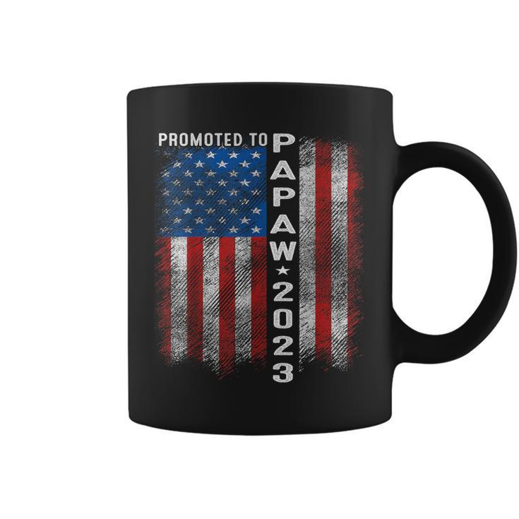 Mens Promoted To Papaw 2023 First Time Fathers Day New Dad  Coffee Mug