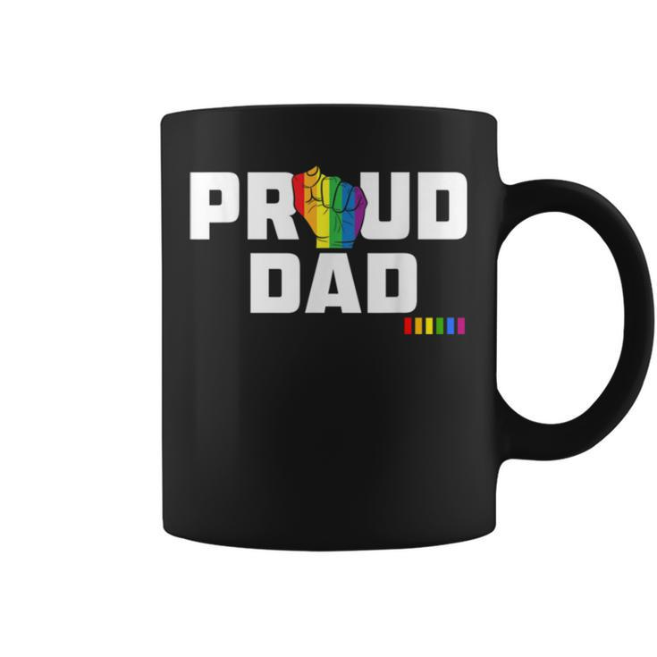 Mens Proud Dad Lgbt Gay Pride Month Lgbtq Rainbow Coffee Mug