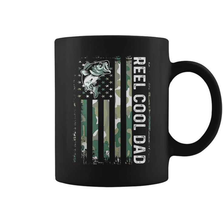 Mens Reel Cool Dad Fishing Fathers Day  4Th Of July  Coffee Mug