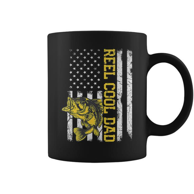 Mens Reel Cool Dad Fishing Fathers Day  4Th Of July   Coffee Mug