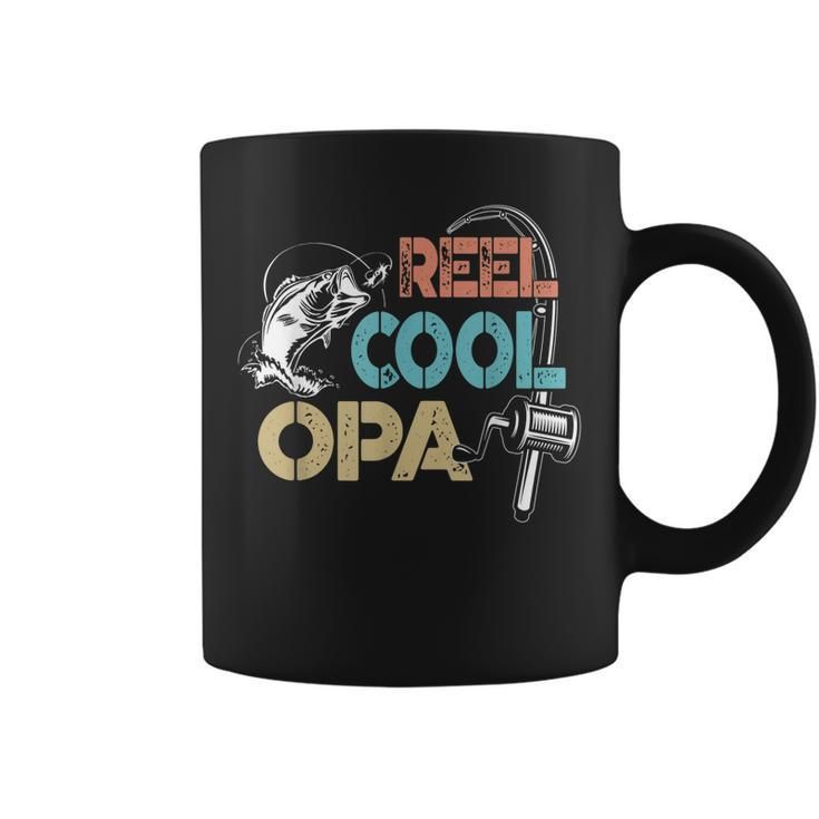 Mens Reel Cool Opa Fisherman Daddy Fathers Day  Coffee Mug