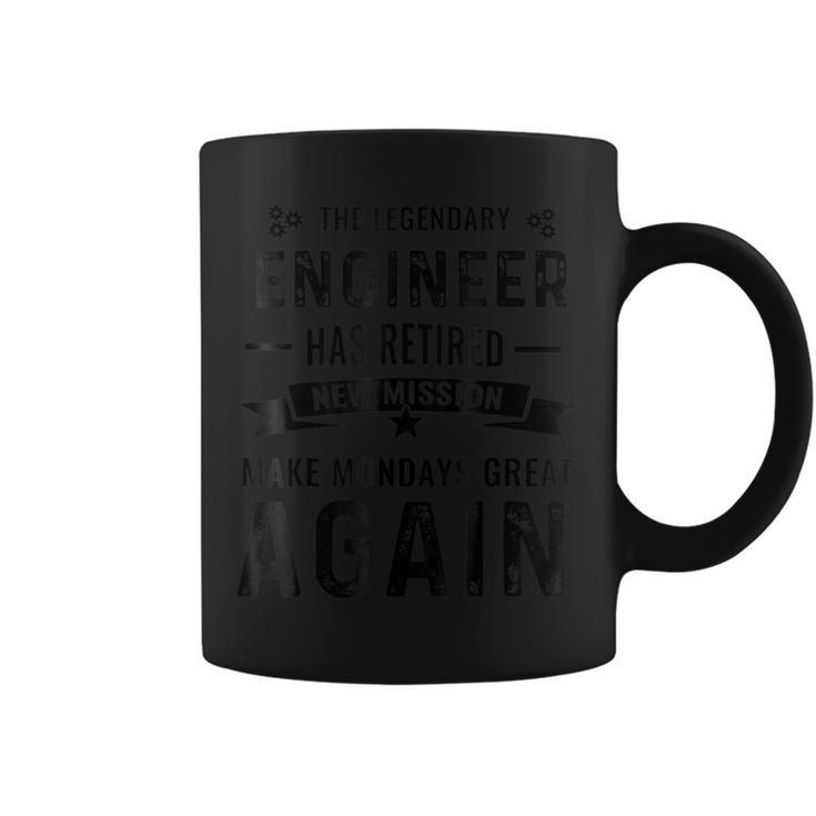 Mens Retired Legendary Engineer Mondays Great Again  Coffee Mug
