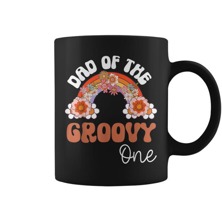Mens Retro Dad Of Groovy One Matching Family 1St Birthday Party  Coffee Mug