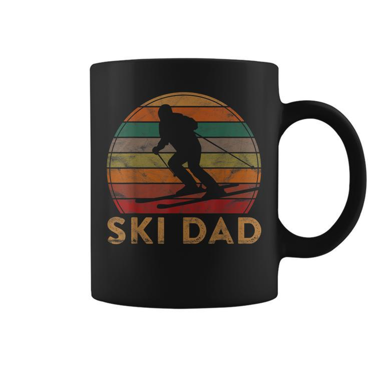 Mens Retro Ski Dad Sunset Winter Skiing Daddy Gift Father Skier  Coffee Mug