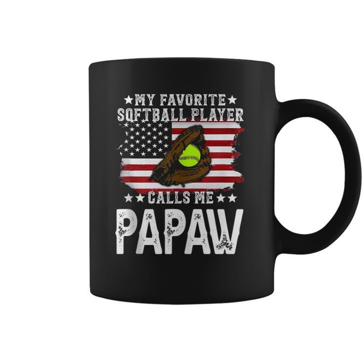 Mens Softball Papaw My Favorite Softball Player Calls Me Papaw Coffee Mug