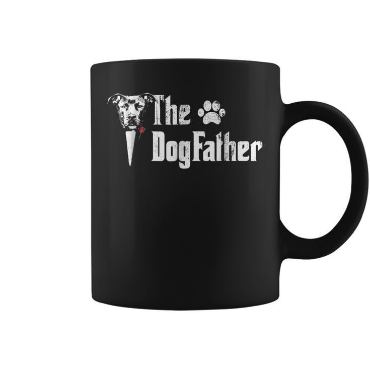 Mens The Dogfather Pitbull Dog Dad Tshirt Fathers Day Gift Coffee Mug