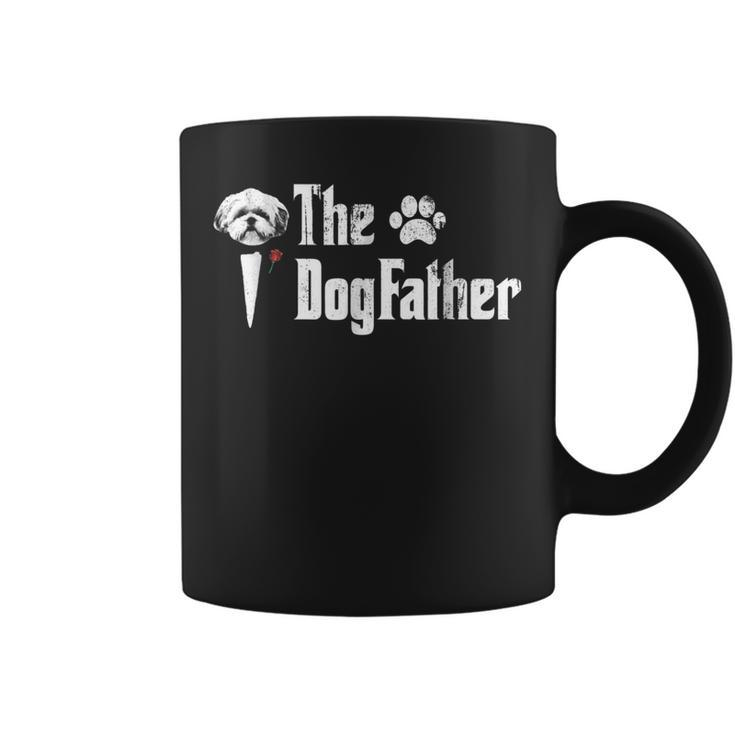 Mens The Dogfather Shih Tzu Dog Dad Tshirt Fathers Day Gift Coffee Mug