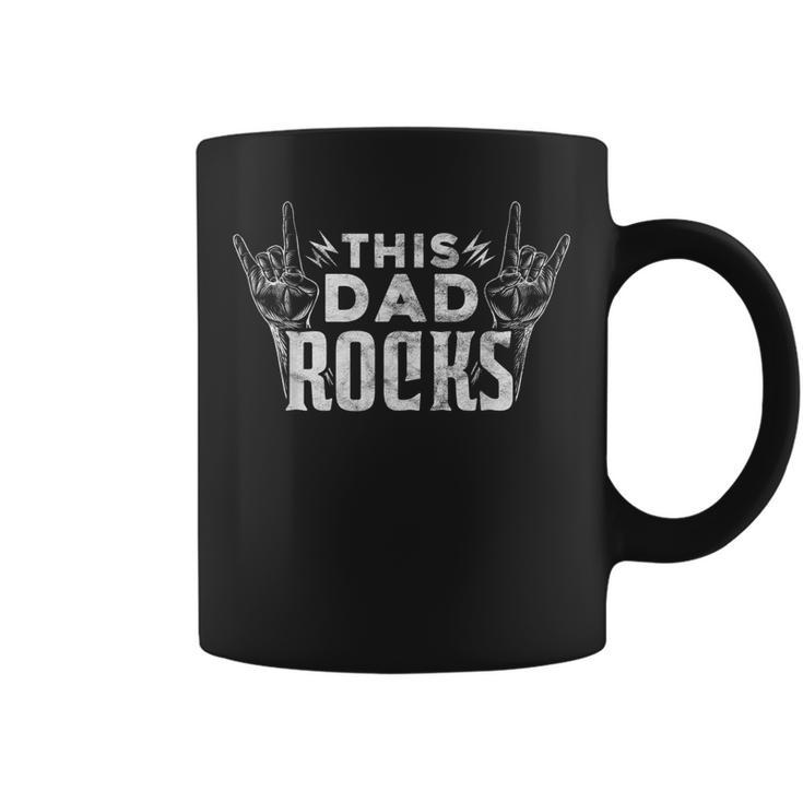 Mens This Dad Rocks Rock N Roll Heavy Metal Fathers Day   Coffee Mug