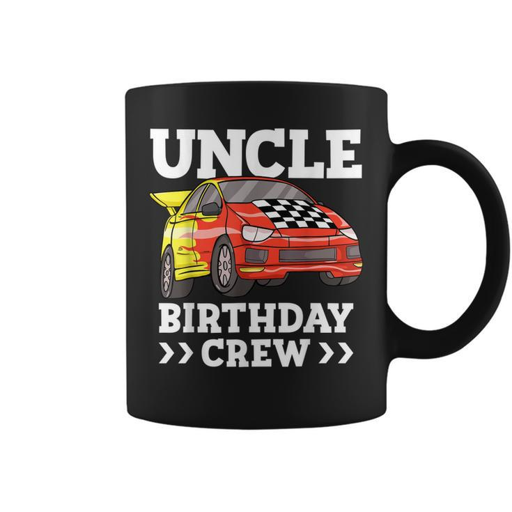 Mens Uncle Birthday Crew Race Car Racing Car Theme  Coffee Mug