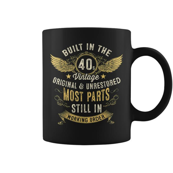 Mens Vintage 1940S Built In The 40S Forties Funny 80Th Birthday  Coffee Mug