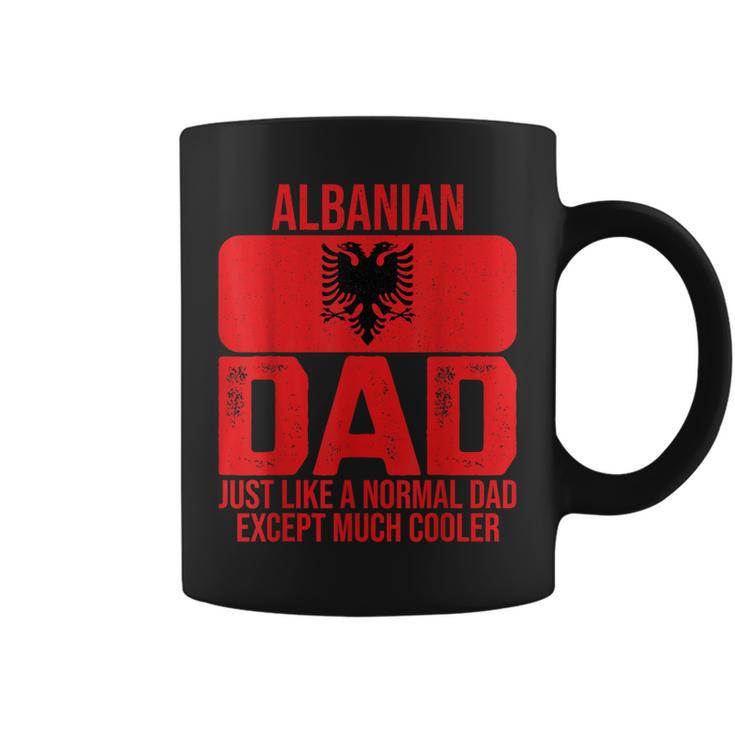 Mens Vintage Albanian Dad Albania Flag Design Fathers Day Coffee Mug