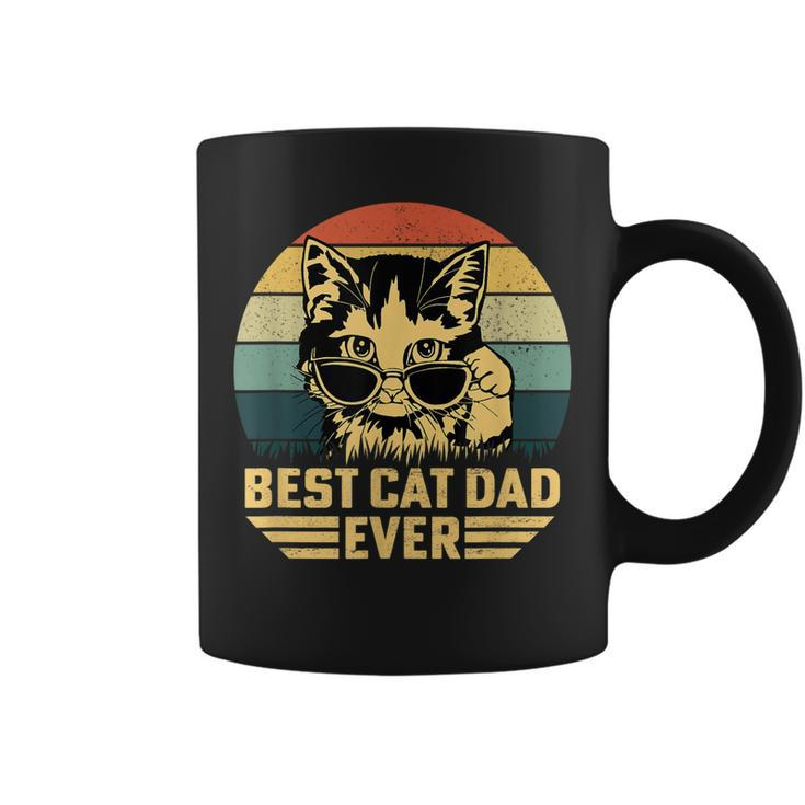 Mens Vintage Best Cat Dad Ever Retro Fathers Day For Cat Dad  Coffee Mug