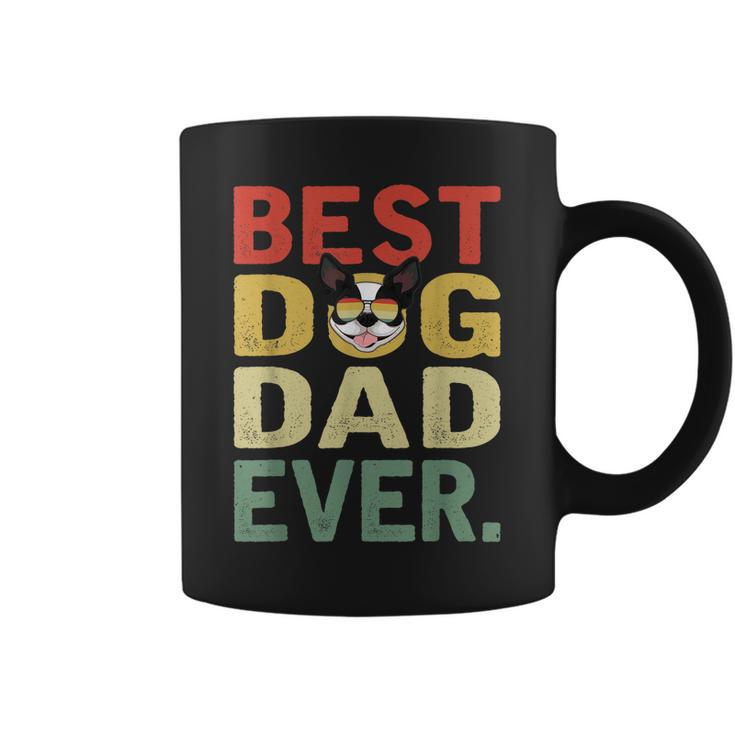 Mens Vintage Best Dog Dad Ever Gift Boston Terrier Dog Lover  Coffee Mug