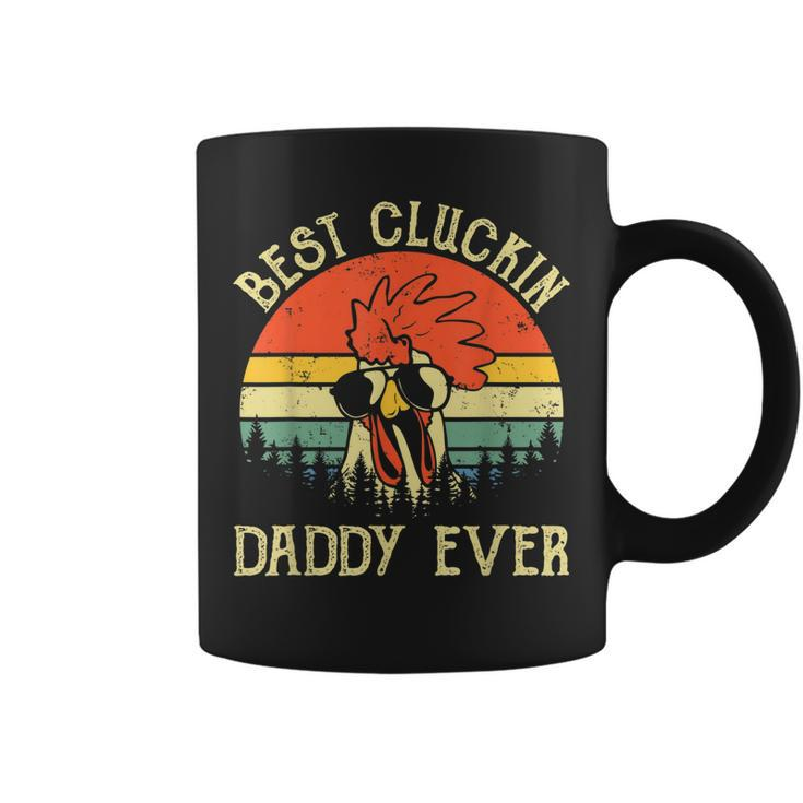 Mens Vintage Chicken Dad Best Cluckin Daddy Ever Proud Farmer  Coffee Mug