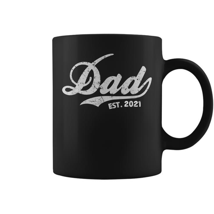 Mens Vintage Fathers Day Promoted To Dad Est 2021  Coffee Mug