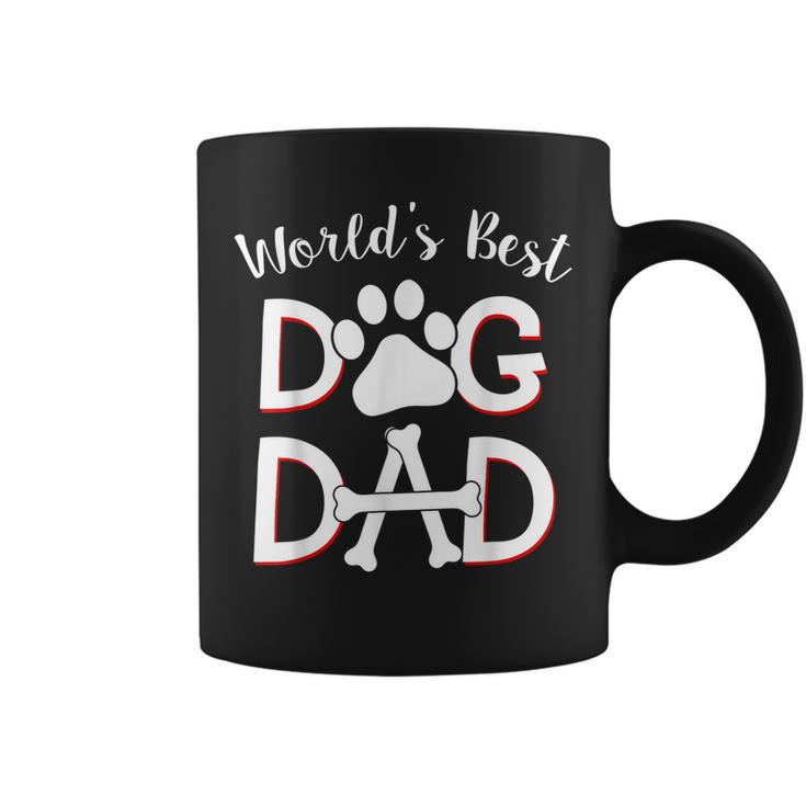 Mens Worlds Best Dog Dad Dog Owner Paw Print Gift For Mens Coffee Mug