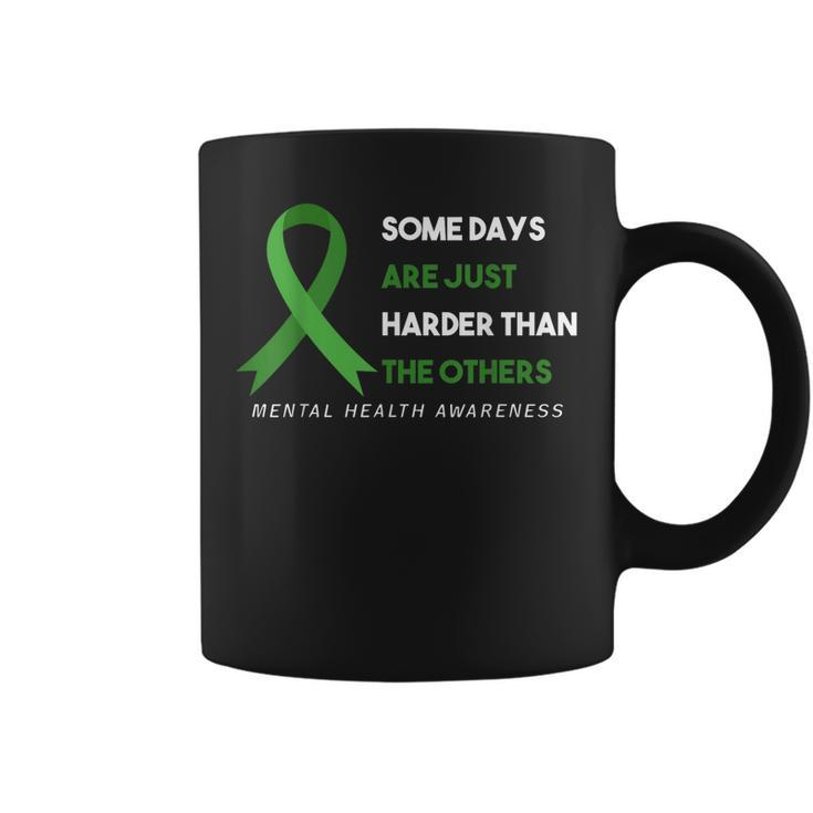 Mental Health Awareness Green Ribbon Saying Quote  Coffee Mug