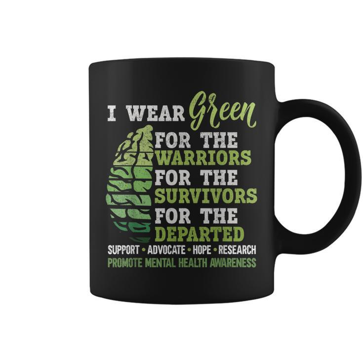 Mental Health Awareness Matters Support I Wear Green Warrior  Coffee Mug