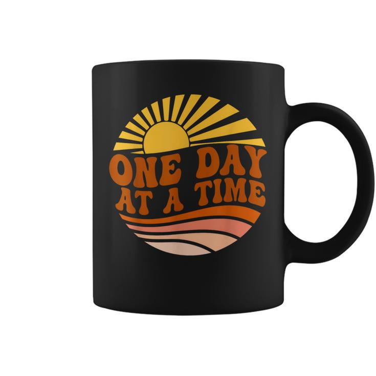 Mental Health Awareness One Day At A Time Retro Sunshine  Coffee Mug