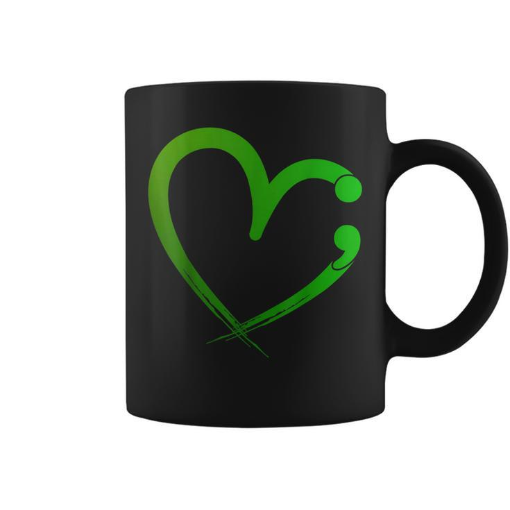 Mental Health Matters Semicolon Heart Awareness Month  Coffee Mug